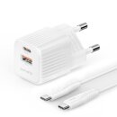 4smarts VoltPlug Duos Mini PD 20W + USB-C Kabel, wei&szlig;