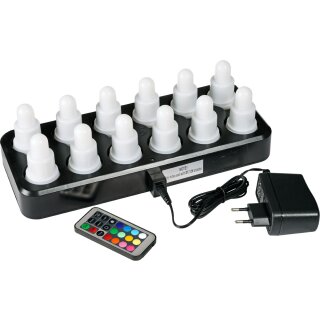 Duni LED-Set Lichter Mehrfarbig Wiederaufladbar 12 St&uuml;ck 70 x 40 mm 12 Std