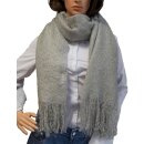 Derhy Damen Schal Demoiselle, Schal mit Fransen, grau