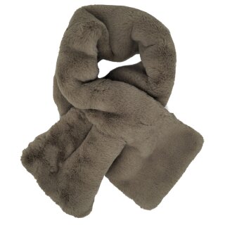 Derhy Damen Schal Derniere, Felloptik, kuschelig weich, beige (light grey)