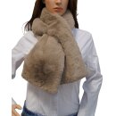 Derhy Damen Schal Derniere, Felloptik, kuschelig weich, beige (light grey)