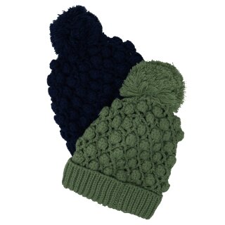 Pepaloves Damen Strickm&uuml;tze mit Bommel