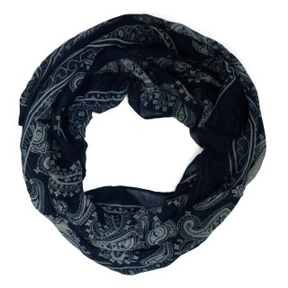 Japan Rags Unisex Tuch Basnett mit Print, Loop Schal,  blau/grau (atlantic), one size