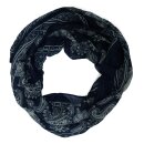 Japan Rags Unisex Tuch Basnett mit Print, Loop Schal,  blau/grau (atlantic), one size