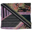 PIECES Damen Tuch Joa, Long Scarf, gebl&uuml;mt, schwarz/rosa, one size