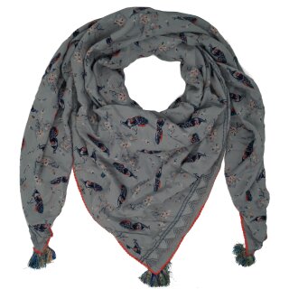 PIECES Damen Tuch Jismo Scarf,  grau gemustert (high rise)