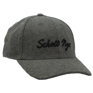 Schott NYC Herren Baseballcap Jim, Snapback, one size, grau
