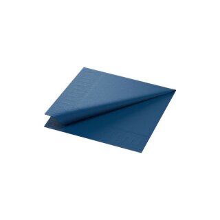 Duni Zelltuchservietten 33 x 33 cm 3-lagig 1/4 Falz 250 St&uuml;ck dunkelblau