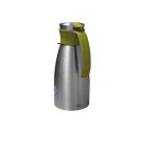 Emsa Soft Grip Isolierkanne, 1 Liter, Edelstahl, 12 Stunden hei&szlig; + 24 Stunden kalt, Auslaufsicher, Rutschfester Griff, Farbe Gr&uuml;n