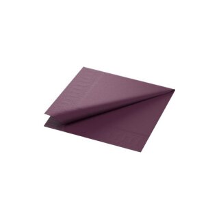 Duni Zelltuchservietten 33 x 33 cm 3-lagig 1/4 Falz 250 St&uuml;ck plum - 4 St&uuml;ck