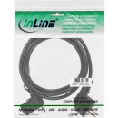 InLine&reg; Netzkabel, Schutzkontakt gewinkelt auf Kaltger&auml;testecker C13 links abgewinkelt, 0,5m, schwarz