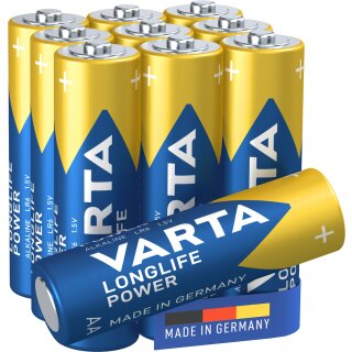 VARTA Longlife Power, Batterie, AA, Mignon, 1,5V, 10Stk