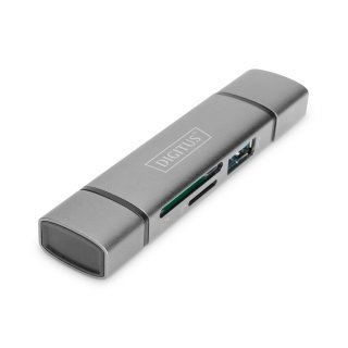 DIGITUS Dual Card Reader Hub USB-C&trade; / USB 3.0, OTG