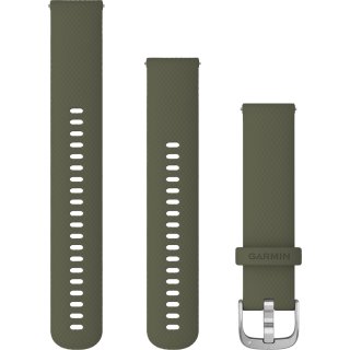 Garmin Ersatzarmband 20mm Silikon Moosgr&uuml;n/Silber Schnalle