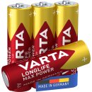 VARTA Longlife Max Power, Batterie, AA, Mignon, 1,5V, 4Stk