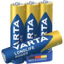VARTA Longlife Power, Batterie, AAA, Micro, 1,5V, 4Stk
